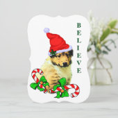 Collie Puppy Kerstmis Feestdagenkaart (Staand voorkant)