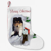 Collie Puppy Kerstmis Kleine Kerstsok (Voorkant)
