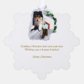 Collie Puppy Kerstmis Ornament Kaart (Achterkant)