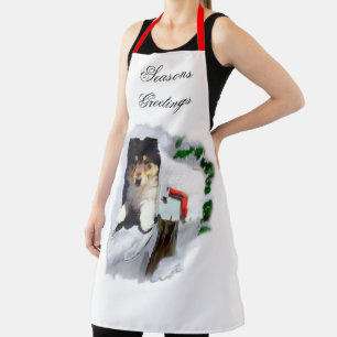 Collie Puppy Kerstmis Schort