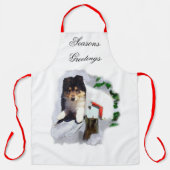 Collie Puppy Kerstmis Schort (Voorkant)