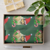 Collie Puppy Santa Hoed Kerstmis Tissuepapier (Geschenk)