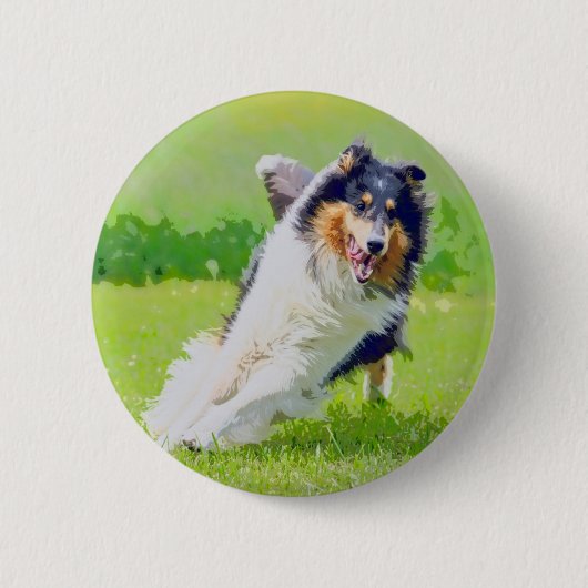 Collie Ronde Button 5,7 Cm (Voorkant)