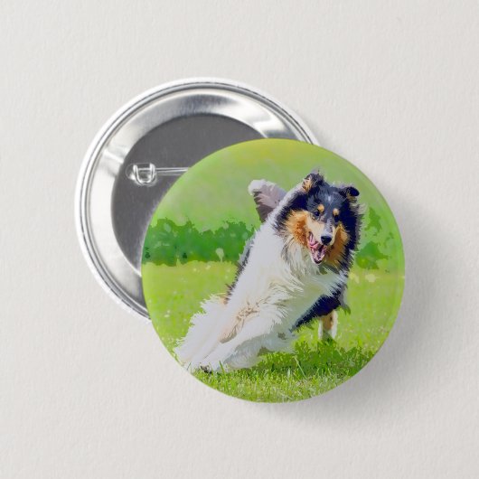 Collie Ronde Button 5,7 Cm (Voorkant /achterkant)