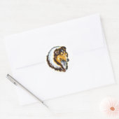 collie ronde sticker (Envelop)