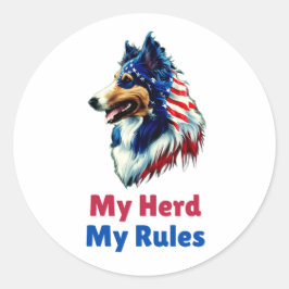Collie Ronde Sticker