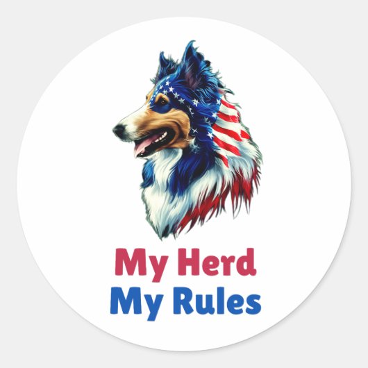 Collie Ronde Sticker (Voorkant)