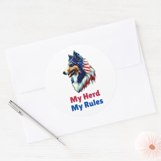 Collie Ronde Sticker (Envelop)