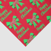 Collie Rough Christmas Dog & Bow Red Tissuepapier (Detail)