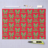 Collie Rough Christmas Dog & Bow Red Tissuepapier (Craft)