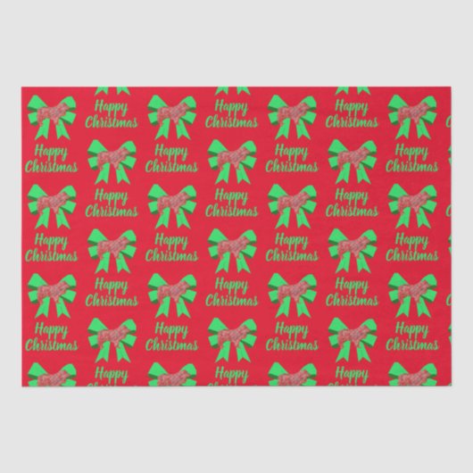 Collie Rough Christmas Dog & Bow Red Tissuepapier (Voorkant)