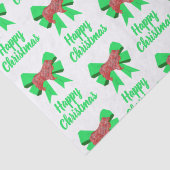 Collie Rough Christmas Dog & Bow White Tissuepapier (Detail)