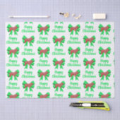 Collie Rough Christmas Dog & Bow White Tissuepapier (Craft)