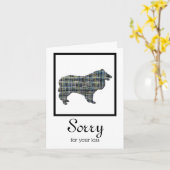 Collie Rough Dog Pet Sympathcard Kaart (Gele Bloem)