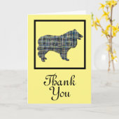 Collie Rough Dog Silhouette Dank u groet Kaart (Gele Bloem)