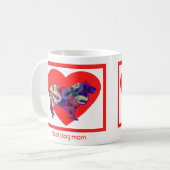 Collie Rough Dog Silhouette Valentijnsdag Heart Koffiemok (Voorkant links)
