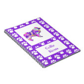 Collie Rough Kisses Hond Silhouet PurplePY&B Notitieboek (Rechterzijde)