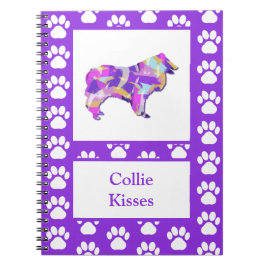 Collie Rough Kisses Hond Silhouet PurplePY&B Notitieboek