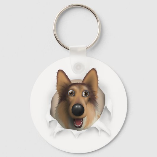 Collie (ruw deksel) die uit is sleutelhanger (Voorkant)