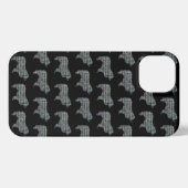 Collie Ruw Hond Leuk Silhouet Raster Zwart iPhone Hoesje (Achterkant horizontaal)