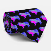 Collie Ruw Hond Roze Silhouet Zwart Hals Stropdas (Opgerold)