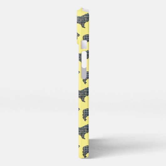 Collie Ruw Hond Schattig Silhouet Raster Geel iPhone Hoesje (Linkerkant)