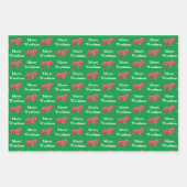 Collie Ruw Hond Silhouet Groen Vrolijk Woofmas Inpakpapier Vel (Voorkant)