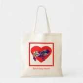Collie Ruw Hond Silhouet Rood Beste Hond Mam Tote Bag (Voorkant)