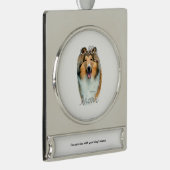 Collie (ruw) mama 2 verzilverd banner ornament (Rechts)
