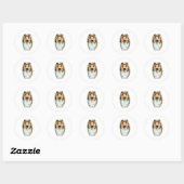 Collie (ruw) Pa 2 Ronde Sticker (Vel)