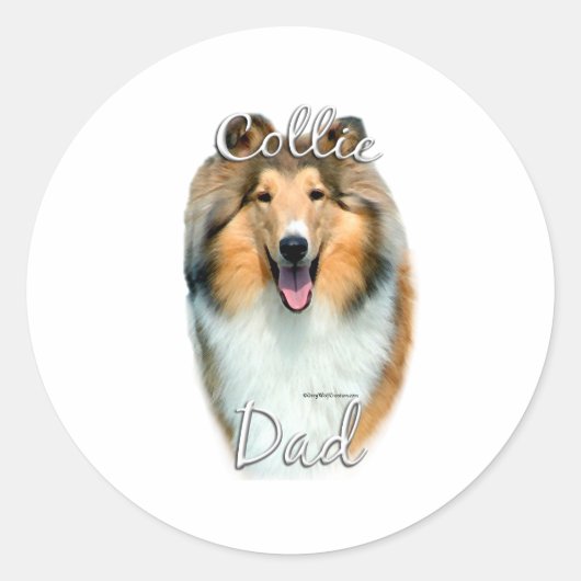 Collie (ruw) Pa 2 Ronde Sticker (Voorkant)