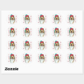 Collie (ruw) Santa Paws Ronde Sticker (Vel)