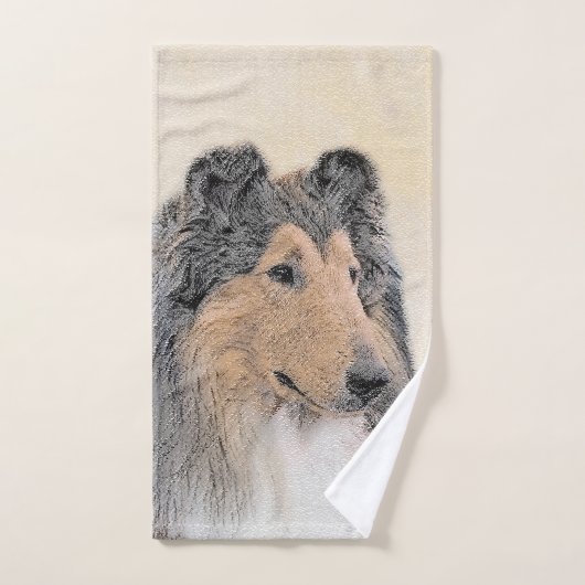 Collie (ruw) schilderen - Cute Original Dog Art Bad Handdoek