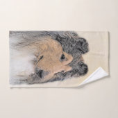 Collie (ruw) schilderen - Cute Original Dog Art Bad Handdoek (Handdoek)