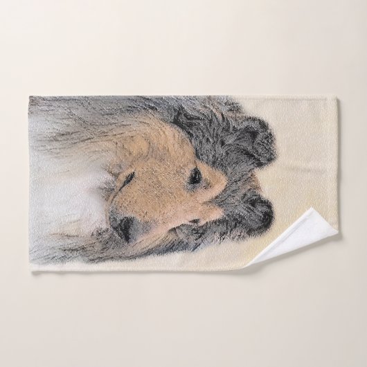 Collie (ruw) schilderen - Cute Original Dog Art Bad Handdoek (Handdoek)
