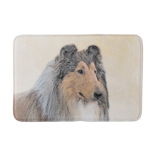 Collie (ruw) schilderen - Cute Original Dog Art Badmat (Voorkant)
