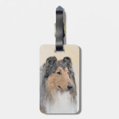 Collie (ruw) schilderen - Cute Original Dog Art Bagagelabel (Achterkant verticaal)