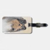 Collie (ruw) schilderen - Cute Original Dog Art Bagagelabel (Achterkant horizontaal)