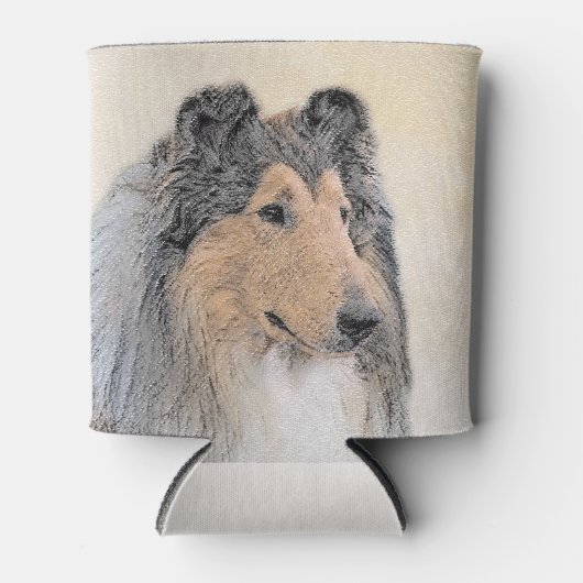 Collie (ruw) schilderen - Cute Original Dog Art Blikjeskoeler (Voorkant)