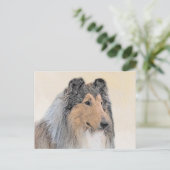 Collie (ruw) schilderen - Cute Original Dog Art Briefkaart (Staand voorkant)
