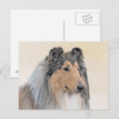 Collie (ruw) schilderen - Cute Original Dog Art Briefkaart (Voorkant / Achterkant)