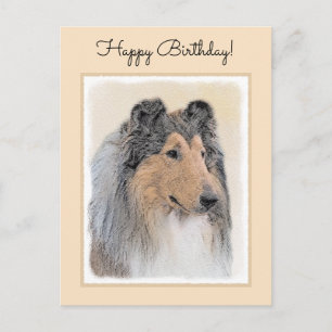 Collie (ruw) schilderen - Cute Original Dog Art Briefkaart