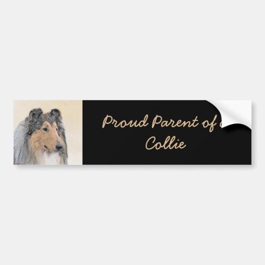 Collie (ruw) schilderen - Cute Original Dog Art Bumpersticker (Voorkant)