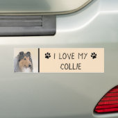 Collie (ruw) schilderen - Cute Original Dog Art Bumpersticker (Op auto)