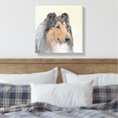 Collie (ruw) schilderen - Cute Original Dog Art Canvas Afdruk (Insitu (Slaapkamer))