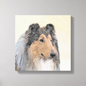 Collie (ruw) schilderen - Cute Original Dog Art Canvas Afdruk (Voorkant)