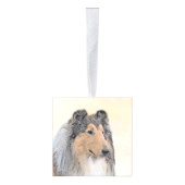 Collie (ruw) schilderen - Cute Original Dog Art Decoratie (Rechts)