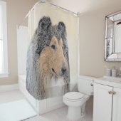 Collie (ruw) schilderen - Cute Original Dog Art Douchegordijn (In situ)