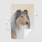Collie (ruw) schilderen - Cute Original Dog Art Golfhanddoek (Insitu)