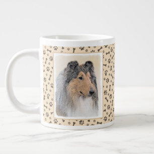 Collie (ruw) schilderen - Cute Original Dog Art Grote Koffiekop